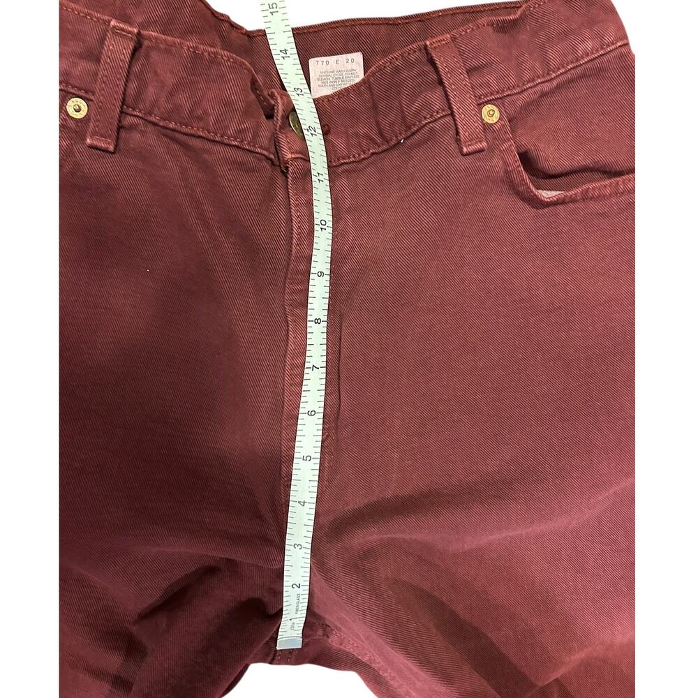 LEVIS Women's Vintage 550 Denim Jeans Size 16, 32 x 30 90s Burgundy Red Relaxed - Picture 7 of 9